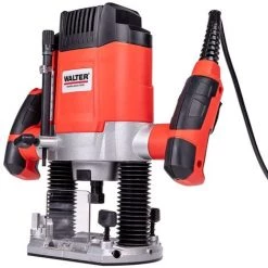 WALTER WERKZEUGE <p>WALTER Oberfräse 1200W, Variabler Tiefenanschlag, Inkl. Zubehör, Staubfangvorrichtung