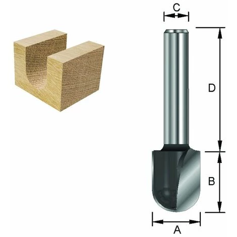 ENT EUROPEAN NORM TOOLS ENT 12582 Wasserrinnenfräser HW (HM), Schaft (C) 8 Mm, Durchmesser (A) 12,7 Mm, B 15,9 Mm, R 6,35 Mm, D 32 Mm 4 ENT EUROPEAN NORM TOOLS ENT 12582 Wasserrinnenfräser HW (HM), Schaft (C) 8 Mm, Durchmesser (A) 12,7 Mm, B 15,9 Mm, R 6,35 Mm, D 32 Mm – Bild 2