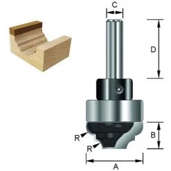 ENT EUROPEAN NORM TOOLS ENT 13162 Multiprofilfräser Classic Karnis HW (HM), Schaft (C) 12 Mm, Durchmesser (A) 35 Mm, B 14,3 Mm, R 5,6 Mm, D 40 Mm, Mit Kugellager -Verkauf von Planfräsen, Nuten und Fasen 11694603 5