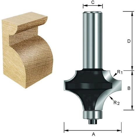 ENT EUROPEAN NORM TOOLS ENT 14560 Duo-Radienfräser HW (HM), Schaft (C) 8 Mm, Durchmesser (A) 38,1 Mm, B 25,4 Mm, R1=6,35 Mm, R2=12,7 Mm, D 32 Mm, Mit Kugellager 4 ENT EUROPEAN NORM TOOLS ENT 14560 Duo-Radienfräser HW (HM), Schaft (C) 8 Mm, Durchmesser (A) 38,1 Mm, B 25,4 Mm, R1=6,35 Mm, R2=12,7 Mm, D 32 Mm, Mit Kugellager – Bild 2