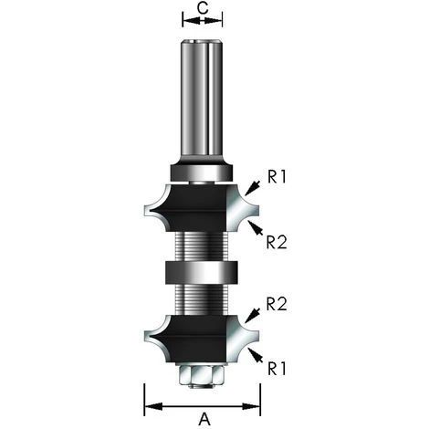 ENT EUROPEAN NORM TOOLS ENT 14840 Doppelseitiger Abrundfräser HW (HM), Schaft (C) 12 Mm, Durchmesser (A) 34,9 Mm, R1=6,35 Mm, R2=4,75 Mm, D 32 Mm, Auf Spindel Montiert 4 ENT EUROPEAN NORM TOOLS ENT 14840 Doppelseitiger Abrundfräser HW (HM), Schaft (C) 12 Mm, Durchmesser (A) 34,9 Mm, R1=6,35 Mm, R2=4,75 Mm, D 32 Mm, Auf Spindel Montiert – Bild 2