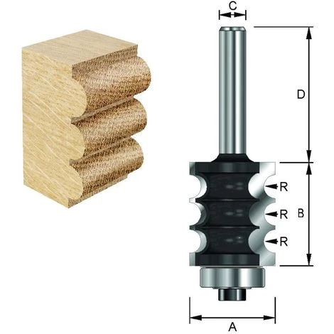 ENT EUROPEAN NORM TOOLS ENT 14850 Dekorativer Profilfräser HW (HM), Schaft (C) 8 Mm, Durchmesser (A) 22,2 Mm, B 25,4 Mm, R 3,2 Mm, D 32 Mm, Mit Kugellager, Konvex 4 ENT EUROPEAN NORM TOOLS ENT 14850 Dekorativer Profilfräser HW (HM), Schaft (C) 8 Mm, Durchmesser (A) 22,2 Mm, B 25,4 Mm, R 3,2 Mm, D 32 Mm, Mit Kugellager, Konvex – Bild 2