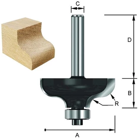 ENT EUROPEAN NORM TOOLS ENT 14870 Karnisfräser HW (HM), Schaft (C) 6 Mm, Durchmesser (A) 31,8 Mm, B 12,7 Mm, R 4,8 Mm, D 32 Mm, Mit Kugellager 4 ENT EUROPEAN NORM TOOLS ENT 14870 Karnisfräser HW (HM), Schaft (C) 6 Mm, Durchmesser (A) 31,8 Mm, B 12,7 Mm, R 4,8 Mm, D 32 Mm, Mit Kugellager – Bild 2