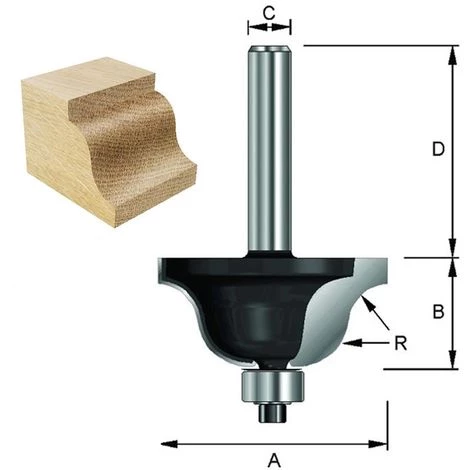 ENT EUROPEAN NORM TOOLS ENT 14944 Römischer Profilfräser HW (HM), Schaft (C) 6 Mm, Durchmesser (A) 43 Mm, B 25 Mm, R 8 Mm, D 32 Mm, Mit Kugellager 4 ENT EUROPEAN NORM TOOLS ENT 14944 Römischer Profilfräser HW (HM), Schaft (C) 6 Mm, Durchmesser (A) 43 Mm, B 25 Mm, R 8 Mm, D 32 Mm, Mit Kugellager – Bild 2