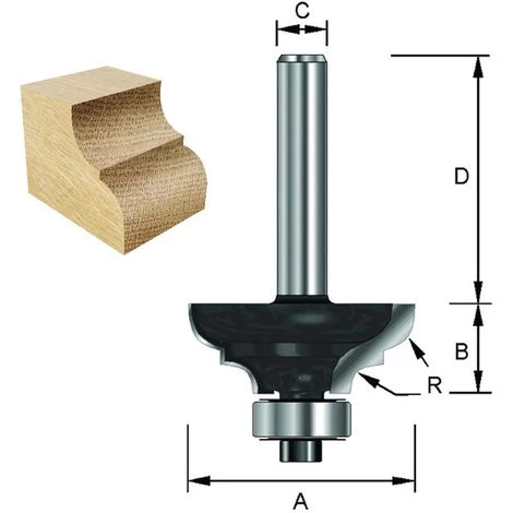 ENT EUROPEAN NORM TOOLS ENT 15080 Multiprofilfräser Classic HW (HM), Schaft (C) 6 Mm, Durchmesser (A) 25,4 Mm, B 12,7 Mm, R 3,2 Mm, D 32 Mm, Mit Kugellager 4 ENT EUROPEAN NORM TOOLS ENT 15080 Multiprofilfräser Classic HW (HM), Schaft (C) 6 Mm, Durchmesser (A) 25,4 Mm, B 12,7 Mm, R 3,2 Mm, D 32 Mm, Mit Kugellager – Bild 2