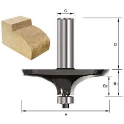 ENT EUROPEAN NORM TOOLS ENT 15680 Formfräser HW (HM), Schaft (C) 12 Mm, Durchmesser (A) 63,5 Mm, B1 20 Mm, B2 13 Mm, D 40 Mm, Form "A" Mit Kugellager -Verkauf von Planfräsen, Nuten und Fasen 11694919 2