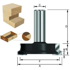 ENT EUROPEAN NORM TOOLS ENT 16290 Schubladen Verleimfräser HW (HM), Schaft (C) 12 Mm, Durchmesser (A) 25,4 Mm, B 12,7 Mm, F 19 Mm, E 3,97 Mm, D 40 Mm -Verkauf von Planfräsen, Nuten und Fasen 11694947 2
