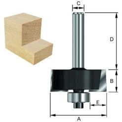 ENT EUROPEAN NORM TOOLS ENT 16620 Falzfräser HW (HM), Schaft (C) 8 Mm, Durchmesser (A) 31,8 Mm, B 12,7 Mm, E 9,5 Mm, D 32 Mm, Mit Kugellager -Verkauf von Planfräsen, Nuten und Fasen 11694964 2