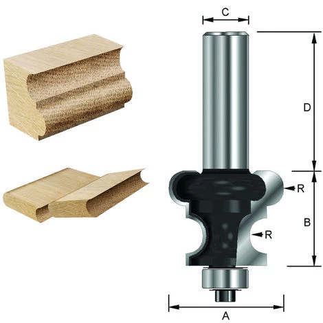 ENT EUROPEAN NORM TOOLS ENT 16850 Rolladenfräser Konkav & Konvex HW (HM), Schaft (C) 8 Mm, Durchmesser (A) 25,4 Mm, B 15,9 Mm, R 3,18 Mm, D 32 Mm, Mit Kugellager 4 ENT EUROPEAN NORM TOOLS ENT 16850 Rolladenfräser Konkav & Konvex HW (HM), Schaft (C) 8 Mm, Durchmesser (A) 25,4 Mm, B 15,9 Mm, R 3,18 Mm, D 32 Mm, Mit Kugellager – Bild 2