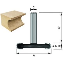 ENT EUROPEAN NORM TOOLS ENT 16920 Rundfräser Konkav HW (HM), Schaft (C) 8 Mm, Durchmesser (A) 38,1 Mm, B 6,35 Mm, R 3,18 Mm, D 32 Mm -Verkauf von Planfräsen, Nuten und Fasen 11694977 2
