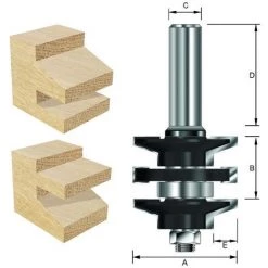 ENT EUROPEAN NORM TOOLS ENT 17590 Profil- Und Konterprofilgarnitur Typ ''A'' Einteilig HW (HM), Schaft (C) 8 Mm, Durchmesser (A) 41 Mm, B 23,8 Mm, E 9,5mm, D 38 Mm, Mit Kugellager -Verkauf von Planfräsen, Nuten und Fasen 11695016 2