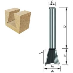 ENT EUROPEAN NORM TOOLS ENT 16150 Zinkenfräser HW (HM), Schaft (C) 12 Mm, B 13,5 Mm, A1 14,3 Mm, A2 12,7 Mm, E 14°, D 40 Mm, Mit Vorschneider -Verkauf von Planfräsen, Nuten und Fasen 13178860 2