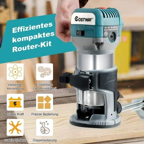 COSTWAY Oberfraese Mit 4 Verschiedenen Sockeln, Elektrische Handfraese Mit 13000-33000 U/min, Inkl. Tragetasche Fuer Den Privaten Und Gewerblichen Gebrauch, 710 W 5 COSTWAY Oberfraese Mit 4 Verschiedenen Sockeln, Elektrische Handfraese Mit 13000-33000 U/min, Inkl. Tragetasche Fuer Den Privaten Und Gewerblichen Gebrauch, 710 W – Bild 3