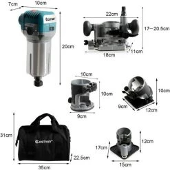 COSTWAY Oberfraese Mit 4 Verschiedenen Sockeln, Elektrische Handfraese Mit 13000-33000 U/min, Inkl. Tragetasche Fuer Den Privaten Und Gewerblichen Gebrauch, 710 W 11 COSTWAY Oberfraese Mit 4 Verschiedenen Sockeln, Elektrische Handfraese Mit 13000-33000 U/min, Inkl. Tragetasche Fuer Den Privaten Und Gewerblichen Gebrauch, 710 W -Verkauf von Planfräsen, Nuten und Fasen 18161488 5