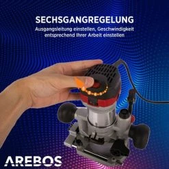 AREBOS Oberfräse Holz Fräse Fräsmaschine Hand Kanten Fräser 710 W -Verkauf von Planfräsen, Nuten und Fasen 24937853 5