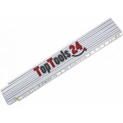 INTECRO TopTools24 Meterstab - Länge 2 Meter Aus Hochwertigem Kunststoff, Duplexskala, Weiß
