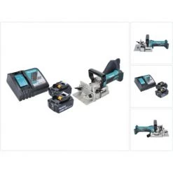 Makita DPJ 180 RT Akku Nutfräse 18 V 100 Mm + 2x Akku 5,0 Ah + Ladegerät
