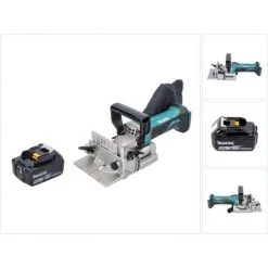 Makita DPJ 180 T1 Akku Nutfräse 18 V 100 Mm + 1x Akku 5,0 Ah - Ohne Ladegerät