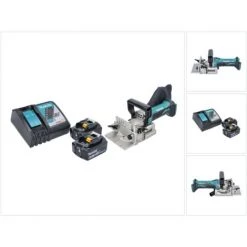 Makita DPJ 180 RG Akku Nutfräse 18 V 100 Mm + 2x Akku 6,0 Ah + Ladegerät