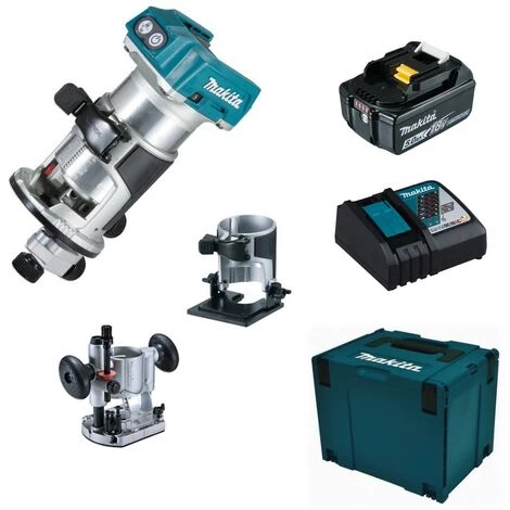 Makita Akku-Multifunktionsfräse DRT50ZJX2 18V + DC18RC + Akku 5,0 Ah BL 1850B 4 Makita Akku-Multifunktionsfräse DRT50ZJX2 18V + DC18RC + Akku 5,0 Ah BL 1850B – Bild 2