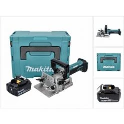 Makita DPJ 180 G1J Akku Nutfräse 18 V 100 Mm + 1x Akku 6,0 Ah + Makpac - Ohne Ladegerät