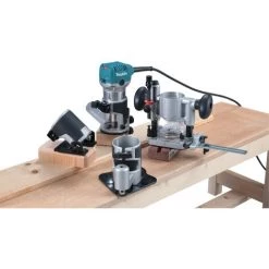 Makita RT0700CX3J Oberfräse Multifunktions Set Trimmer Kantenfräse Macpak -Verkauf von Planfräsen, Nuten und Fasen 43440757 3