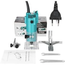 ASUPERMALL 450W Hand Holzbearbeitung Elektrische Trimmmaschine Multifunktionale Elektromechanische Holzfrasen Gravieren Schlitzmaschine Burstenmotor Holz Router Werkzeug - Modell:EU-Stecker