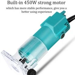 ASUPERMALL 450W Hand Holzbearbeitung Elektrische Trimmmaschine Multifunktionale Elektromechanische Holzfrasen Gravieren Schlitzmaschine Burstenmotor Holz Router Werkzeug - Modell:EU-Stecker -Verkauf von Planfräsen, Nuten und Fasen 44191389 4