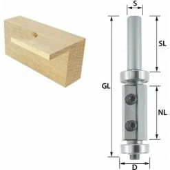 ENT EUROPEAN NORM TOOLS ENT 20409 Wendeplatten Bündigfräser HW, Schaft (S) 8 Mm, Durchmesser (D) 19 Mm, NL 30 Mm, Mit Kugellager -Verkauf von Planfräsen, Nuten und Fasen 51286376 2