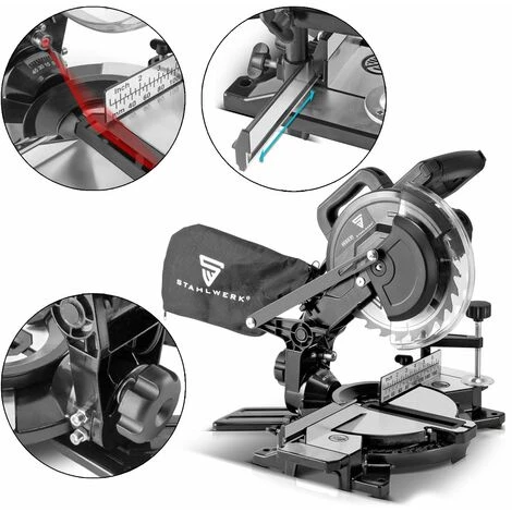 STAHLWERK KS-210 ST Kappsäge / Trennsäge / Gehrungssäge Mit 1200 Watt Und Zuschaltbarem Laser, Beidseitig Schwenkbar Bis 45 Grad Inklusive 210 Mm Präzisions-Sägeblatt 3 STAHLWERK KS-210 ST Kappsäge / Trennsäge / Gehrungssäge Mit 1200 Watt Und Zuschaltbarem Laser, Beidseitig Schwenkbar Bis 45 Grad Inklusive 210 Mm Präzisions-Sägeblatt