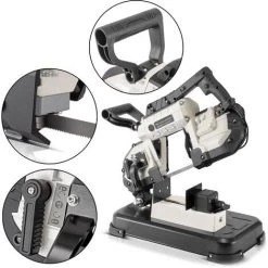 STAHLWERK Metallbandsäge MBS-1200 ST Leistungsstarke Profi-Bandsäge / Metallsäge Mit 1200 Watt, Stufenlos Regelbar Von 0,7-2,4 M/s, Schnittwinkel 0-45 Grad, Inklusive LED-Arbeitsleuchte Und Hochleistungs-Sägeband