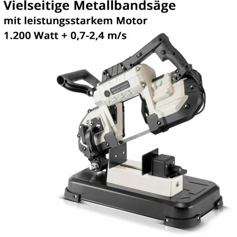 STAHLWERK Metallbandsäge MBS-1200 ST Leistungsstarke Profi-Bandsäge / Metallsäge Mit 1200 Watt, Stufenlos Regelbar Von 0,7-2,4 M/s, Schnittwinkel 0-45 Grad, Inklusive LED-Arbeitsleuchte Und Hochleistungs-Sägeband 4 STAHLWERK Metallbandsäge MBS-1200 ST Leistungsstarke Profi-Bandsäge / Metallsäge Mit 1200 Watt, Stufenlos Regelbar Von 0,7-2,4 M/s, Schnittwinkel 0-45 Grad, Inklusive LED-Arbeitsleuchte Und Hochleistungs-Sägeband – Bild 2