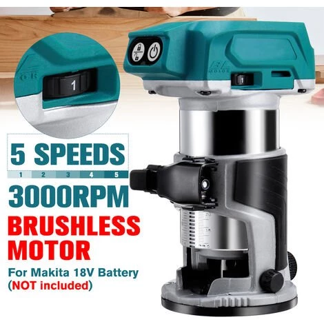 DRILLPRO Akku Oberfräse Einhandfräse Holz Router Fräsmaschine Trimmer (Ohne Akku) 4 DRILLPRO Akku Oberfräse Einhandfräse Holz Router Fräsmaschine Trimmer (Ohne Akku) – Bild 2